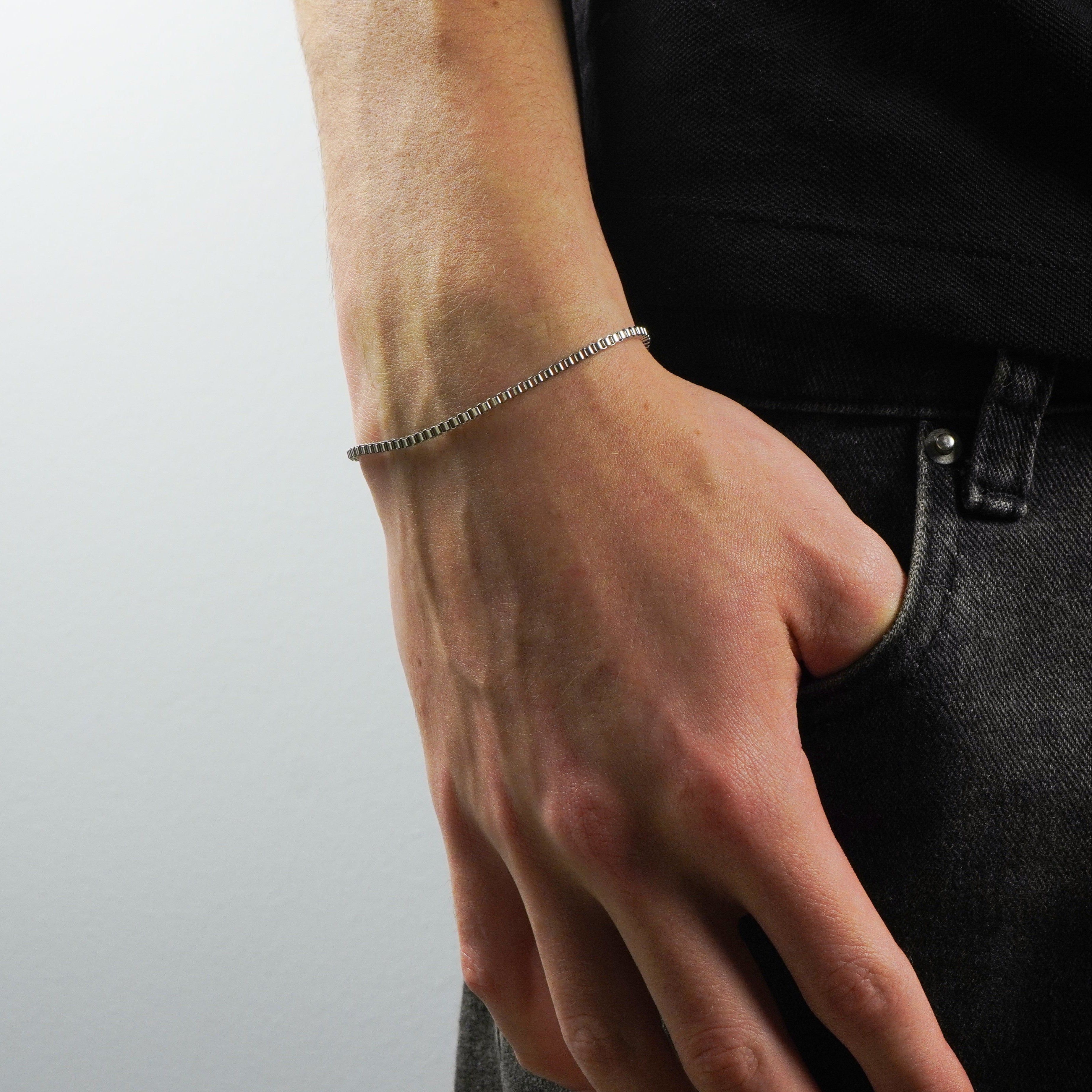 Pulsera Plata Box hombre - Tropic Jewelry