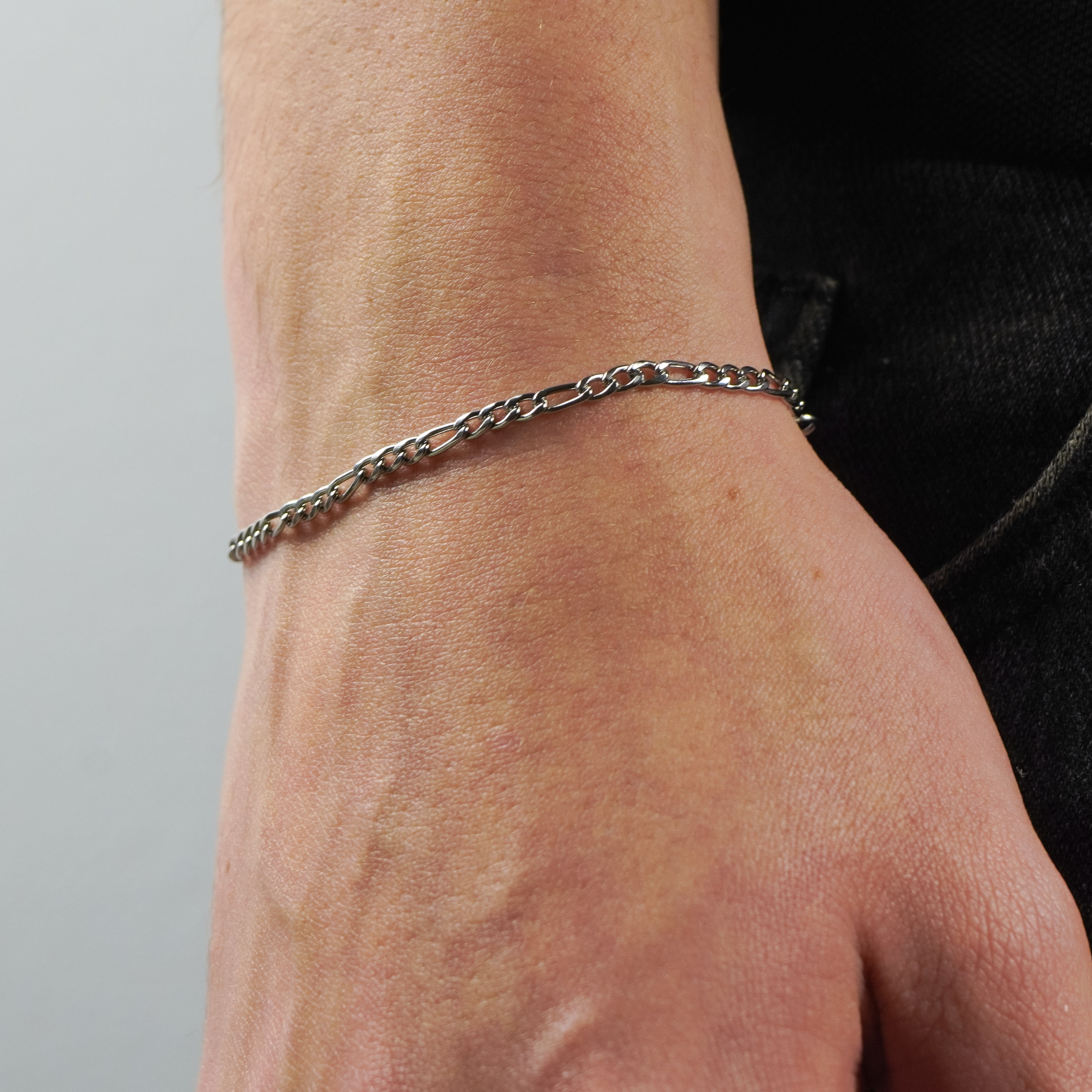 Pulsera Plata Figaro hombre - Tropic Jewelry