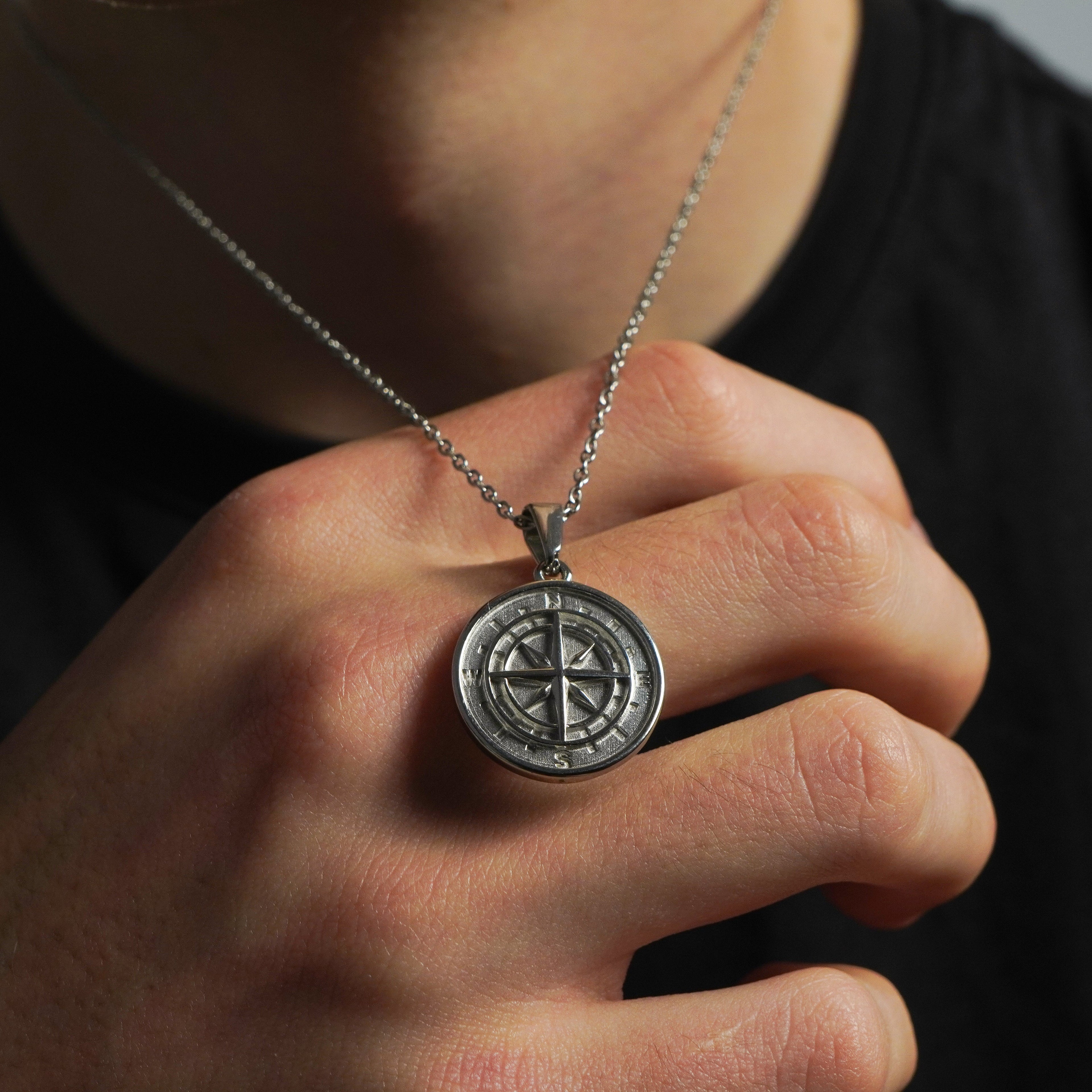 Compass Silver Necklace - Tropic Creations